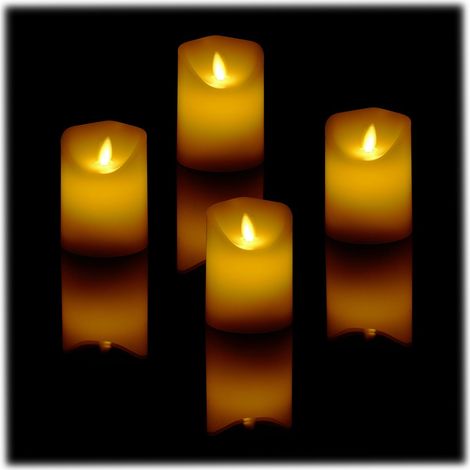 Juego de 4 velas LED con función de temporizador