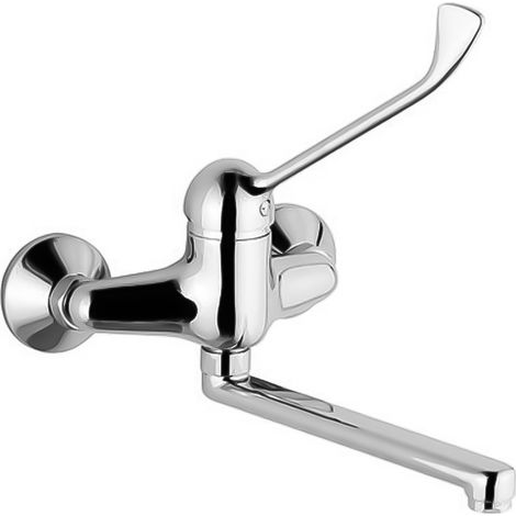 Miscelatore lavello a muro in ottone cromato con leva clinica linea Mariani Epic (1/2)