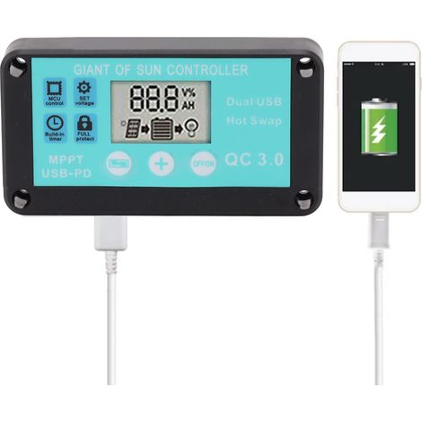 Der neue MPPT-Solarladeregler bietet schnelles Laden, zwei USB-Anschlüsse, intelligentes Tuning, einen DC-Anschluss und ist dank seiner Timerfunktion einfach zu installieren. (1/5)