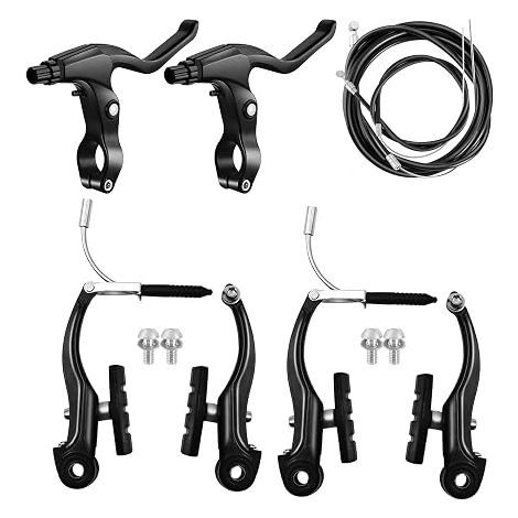 Kit de frein de vélo, kit de frein pour la plupart des vélos, VTT, frein hybride universel avant et arrière, kit de leviers de câble d'étrier de frein, clé à vis (1/5)