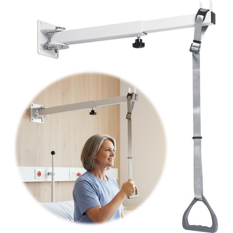 Support de lit, Trapèze de lit pour personnes âgées, aide pour se redresser au lit, Capacité de Charge 90 kg