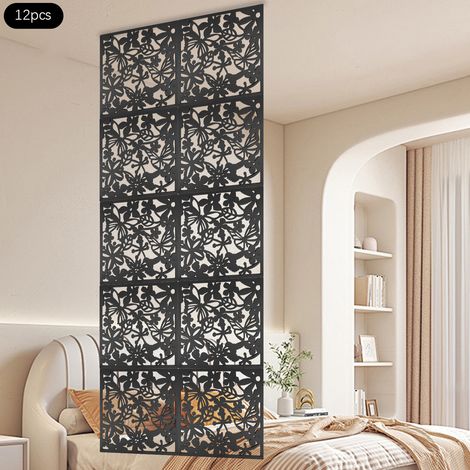 YISSALE – Ecran 40x40cm 12pcs Noir Papillon Illustration Panneau Ecran Suspendu Séparation de pièce Ecran Décoratif Mur Panneau Ecran (1/5)