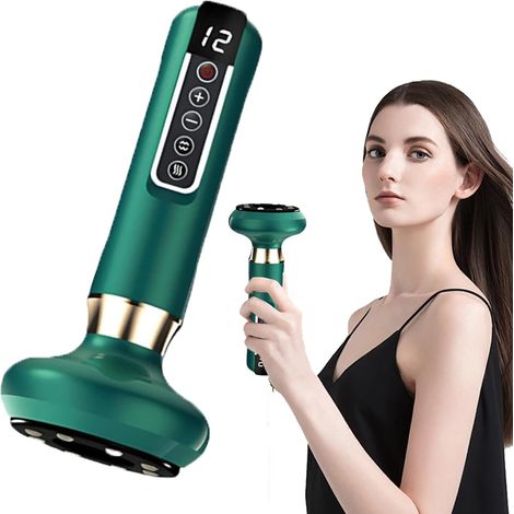 Masajeador anticelulítico, herramienta anticelulítica, máquina de ventosas, masajeador con raspador, herramienta de masaje recargable e inalámbrica para uso diario (verde) (1/5)