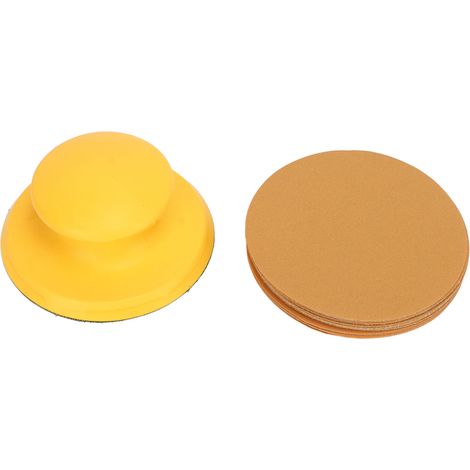 Lot de 16 disques de ponçage ronds antidérapants avec poignée auto-agrippante pour le travail du bois (1/5)