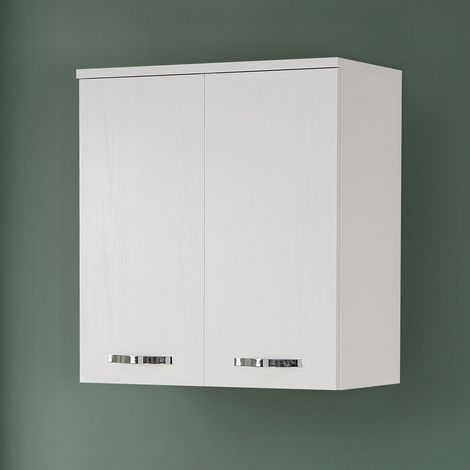 Pensile multiuso 70x77cm salvaspazio in legno bianco 2 ante linea Pilar (1/5)