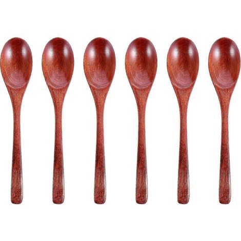 Lot de 6 cuillères à soupe en bois, légères et parfaites pour la cuisine (YLX). (1/3)