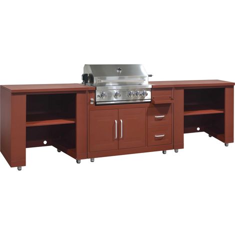 Cuisine d'extérieur 3 élements avec barbecue brique