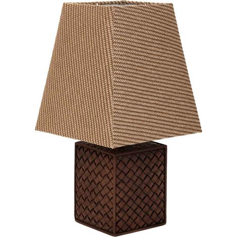 Lámpara de mesa de poliresina marrón (1/5)