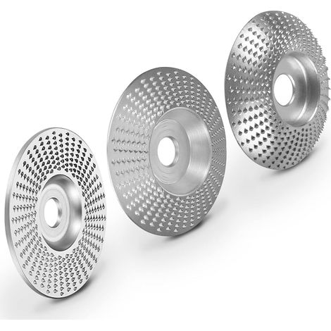 Disque à sculpter le bois pour meuleuse d'angle - pour façonner, meuler et couper, ouverture de 16 mm, 3 pièces, argenté, plat. (1/5)
