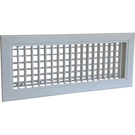Grille double déflexion - Alu laqué blanc 400x150mm