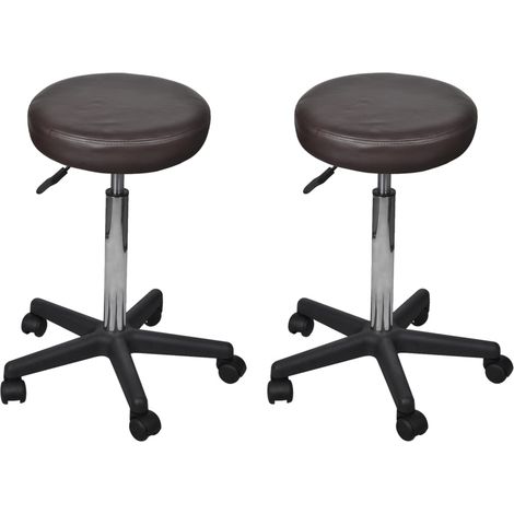vidaXL Sgabelli da Ufficio 2 pz Marroni 35,5x84 cm in Similpelle