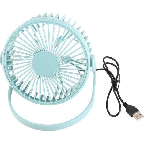 Ortviai Mini Ventilateur de Bureau USB avec Rotation à 360°, Moteur Sans Balais Silencieux, 5 Pouces, Bleu Ciel (1/4)