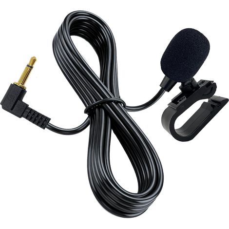 3.5mm Car Microphone Portable External Assembly MIC Compatible with JVC Alpine Kenwood Sony Jensen for Car Vehicle Head Unit Enabled Stereo Radio GPS DVD