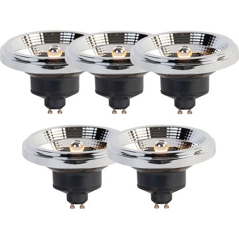 LUEDD Lot de 5 Ampoule LED GU10 à intensité variable 3 niveaux Dim-to-Warm AR111 11W 620lm 2000-3000K (1/4)