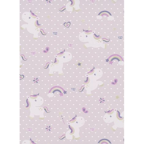 Erismann Vliestapete 13622-10 Kinderzimmer, Einhorn rosa, 10,05 x 0,53 m Wandtapete (1/3)