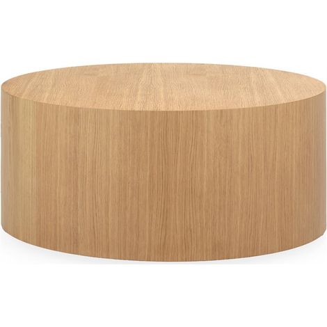 Table basse ronde en placage de chêne - chêne naturel (1/5)