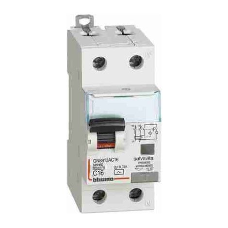 BTIGN8813AC16 Interruttore magnetotermico differenziale BTDIN60 1P+N tipo AC - In= 16A - Idn= 0.03A