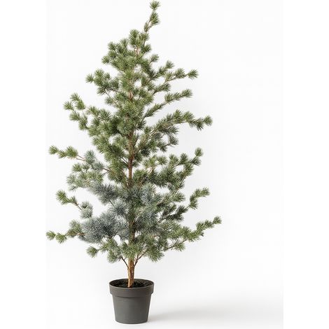 Sapin Artificiel Cèdre Pin 150 cm Arbre de Noël Réaliste avec Pot Décoration Intérieure - PANGIVO