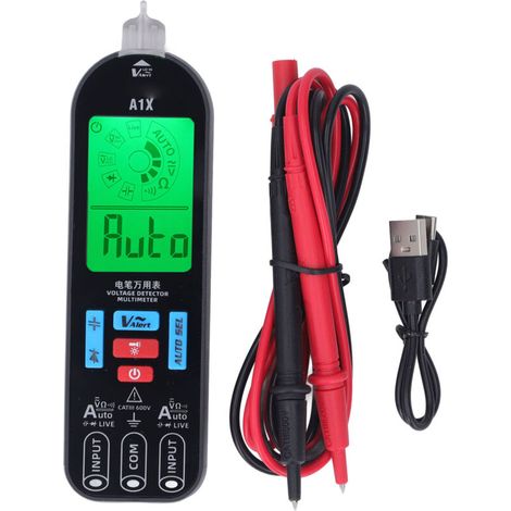 SJLERST Multimètre numérique à plage automatique, affichage LCD, testeur de capacité de tension, outil de mesure de résistance