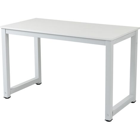 Scrivania bianca in MDF e metallo 120 x 60 x 74 cm (1/5)