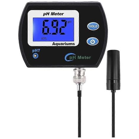 BelleRise - pH-mètre précis pour aquarium, moniteur multiparamètre de qualité de l'eau en ligne, pH-mètre, acidomètre U Noir