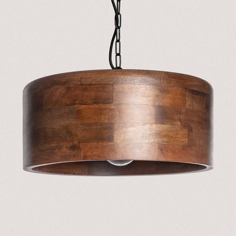 Lampada a Sospensione Legno Celesta ILUZZIA Naturale (1/3)