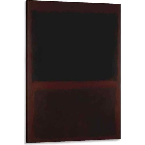 Modernes abstraktes Leinwandbild, schwarz-braunes Farbblockdesign, 20 x 30 cm (1/5)