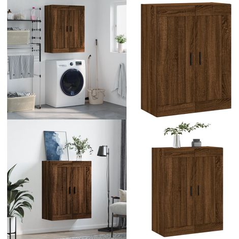 Armoire murale chêne marron 69,5x34x90 cm bois d'ingénierie - Armoire Murale - Meuble De Rangement - Armoire Suspendu - Buffet - Étagère Murale - Home & Living (1/5)