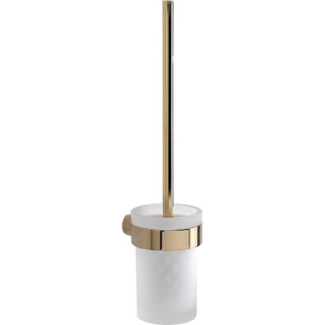 Scopino WC con ciuffo in setole da muro in ottone e Cromall PI33-03 Gedy serie PIRENEI Oro (1/5)