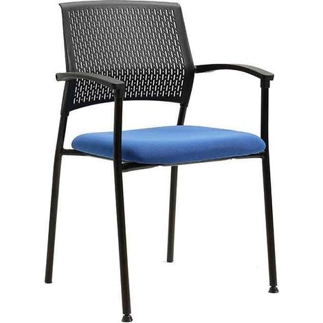 Pack de 4 sillas confidente acabado negro/azul, 55 cm(ancho) 85 cm(altura) 55cm(fondo) (1/3)