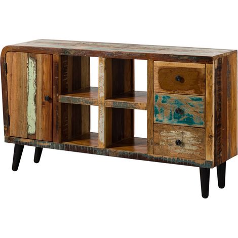 credenza in legno di Legno riciclato 150x40x86 multicolore laccato SIXTIES 101 (1/3)