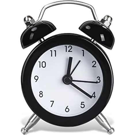 Réveil mini, horloge de chevet sans tic-tac, pile non incluse, style rétro simple et sonore pour chambre, cuisine, bureau.
