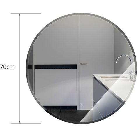 Miroir lumineux pour salle de bain Ø 70 cm à LED avec éclairage tactile anti-buée Blanc chaud (1/4)