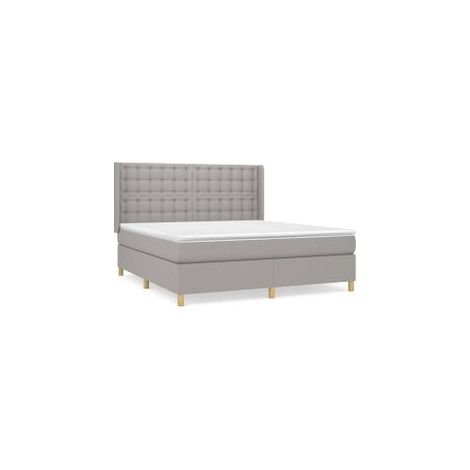 Sommier à lattes de lit avec matelas Gris clair 180x200 Tissu (1/5)