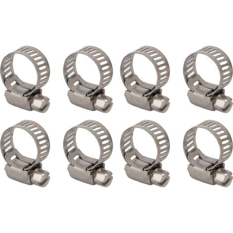 Lot de 50 colliers de serrage pour durites de carburant, en acier inoxydable 304, compatibles avec les automobiles (diamètre 13-19 mm). (1/5)