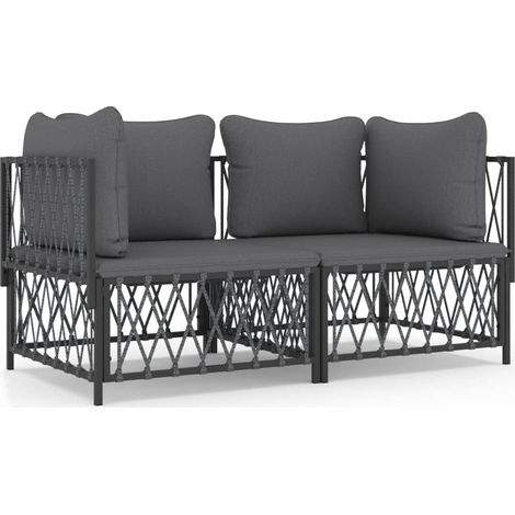 Maison Exclusive - 2-tlg. Garten-Lounge-Set mit Kissen Anthrazit (1/5)