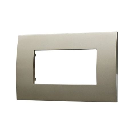 Placca Plastica ETTROIT Serie Venus 4 Posti/Moduli 504 Compatibile Con Vimar Arke, 14 Colori Disponibili (Bronzo)