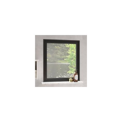 Mosquitera magnética para ventanas, color antracita, 130 x 150 cm - Crezuo