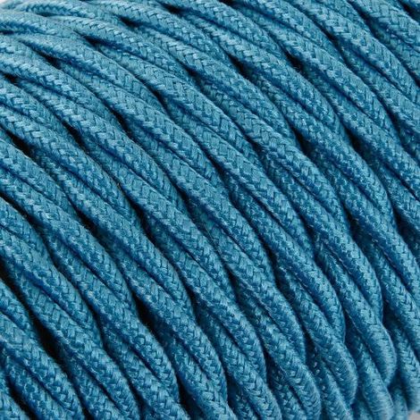Câble Electrique Turquoise en Textile Torsadé 3x0.75mm² - Fil Electrique Tissu