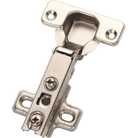 Charnières de porte de cuisine argentées, à recouvrement total, angle de 110°, lot de 2 (62 x 102 mm), avec mécanisme de fermeture automatique. (1/3)