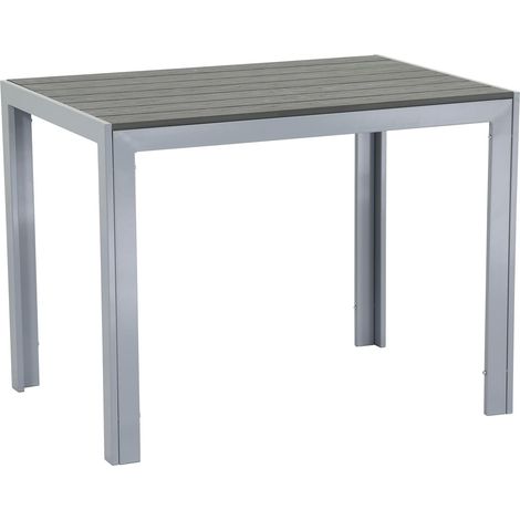Table de Jardin en Aluminium 120 x 70 cm avec Plateau en Bois Non tissé - Résistant aux intempéries (1/5)