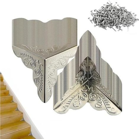 100PCS Coin Anti-Poussière d\'Escalier,25mm Protection Contre La Poussière d\'angle d\'Escalier Vintage Antidérapant,Décoration (1/4)