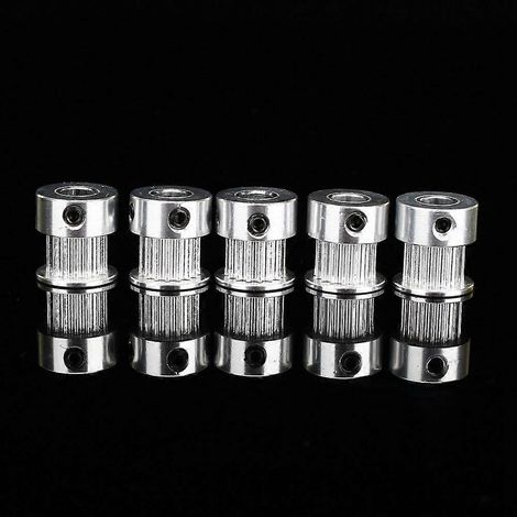 5 Stück GT2 16 Zähne 5 mm Bohrung Aluminium Zahnriemenscheibe für 3D-Drucker CNC