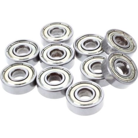 Cuscinetti a sfera in acciaio a gola profonda in miniatura 608 ZZ 8 x 22 x 7 mm 10 pezzi per confezione (1/4)