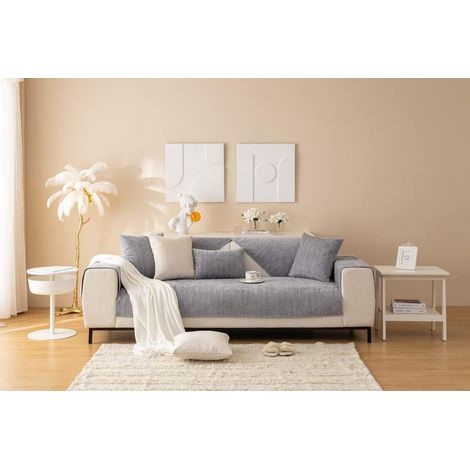 Copridivano a L per divani da 1, 2, 3 o 4 posti, copridivano angolare, morbido peluche a forma di coniglio, antiscivolo (70150 cm) (1/4)