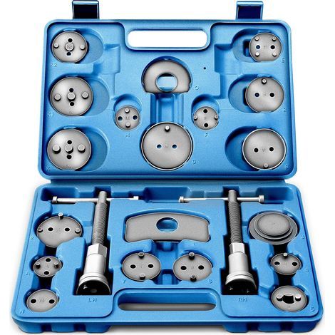 Jeu d'outils de démontage de piston d'étrier de frein 22 pièces, pour outils et adaptateurs de remplacement de disque, de mâchoire ou de plaquette, ensemble universel (1/4)
