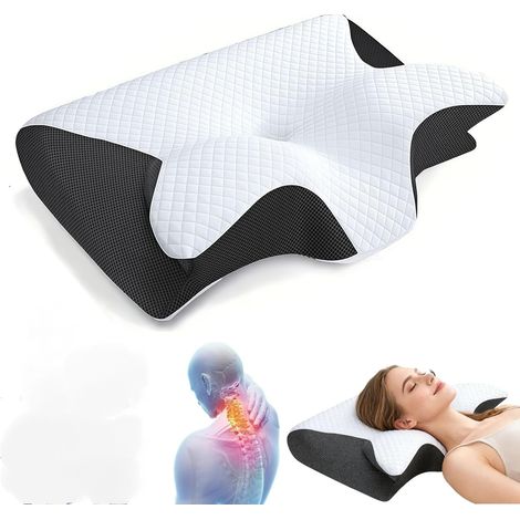 Oreiller ergonomique anti-ronflement mousse à mémoire de forme – Soutien cervical – Housse lavable en coton – 2 hauteurs ajustables (1/5)