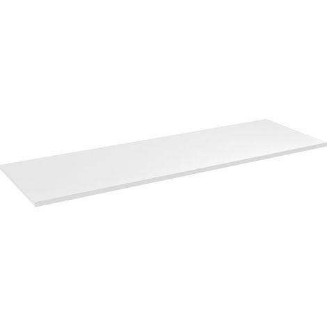 CIRASA Plan de travail DTDL 131x1,8x46,5cm, blanc brillant (1/3)