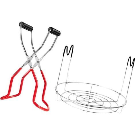 Set di supporti per barattoli in acciaio inox, cestello resistente al calore per sollevare facilmente i barattoli di conserve. (1/5)