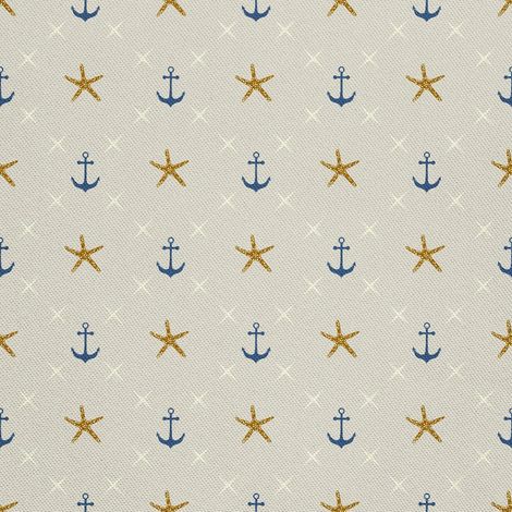 Tela decorativa para exteriores tipo oxford - motivo de ancla y estrella de mar I DX662 (1/5)
